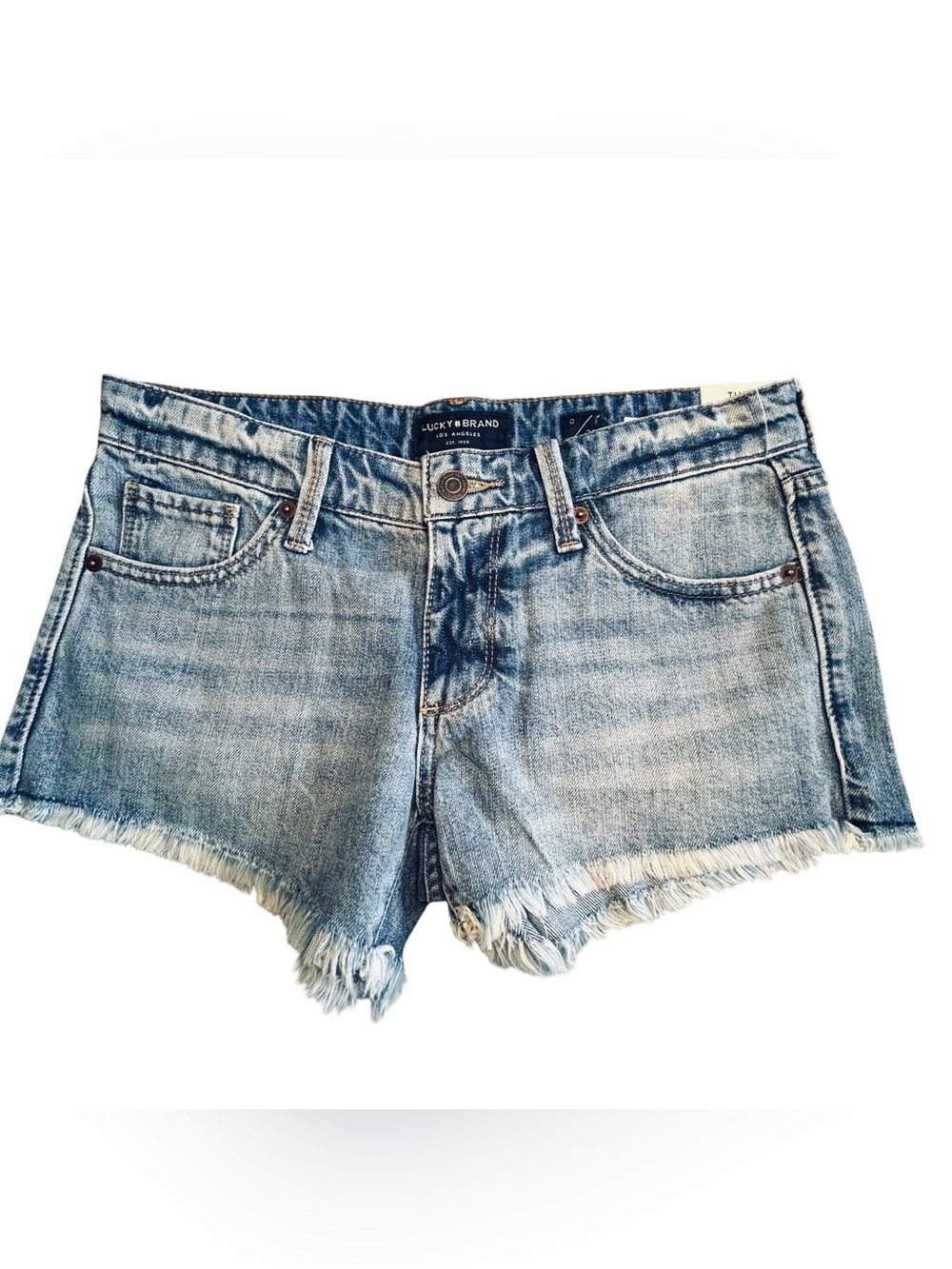 Lucky Brand Light Blue Denim Frayed Hem Women's Shorts